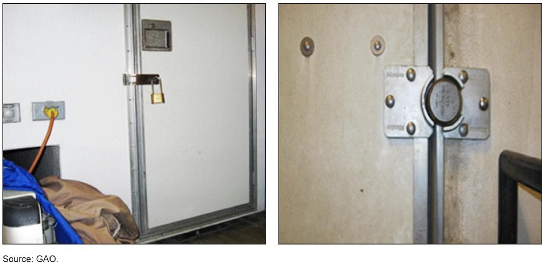 Figure 4 Standard Padlock for Darkroom Door and High-Security Lock for Door